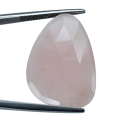 GUAVA QUARTZ ROSE CUT BRIOLETTE IRREGULAR PEAR 30X20MM 17.20 Cts.