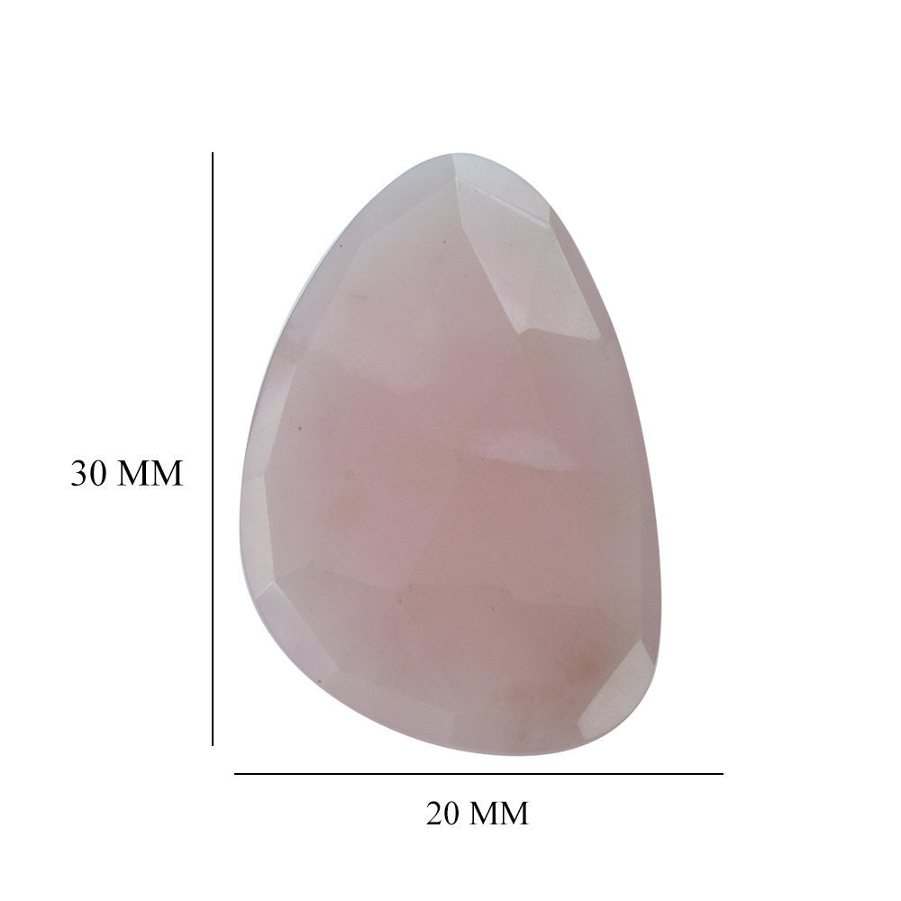 GUAVA QUARTZ ROSE CUT BRIOLETTE IRREGULAR PEAR 30X20MM 17.20 Cts.