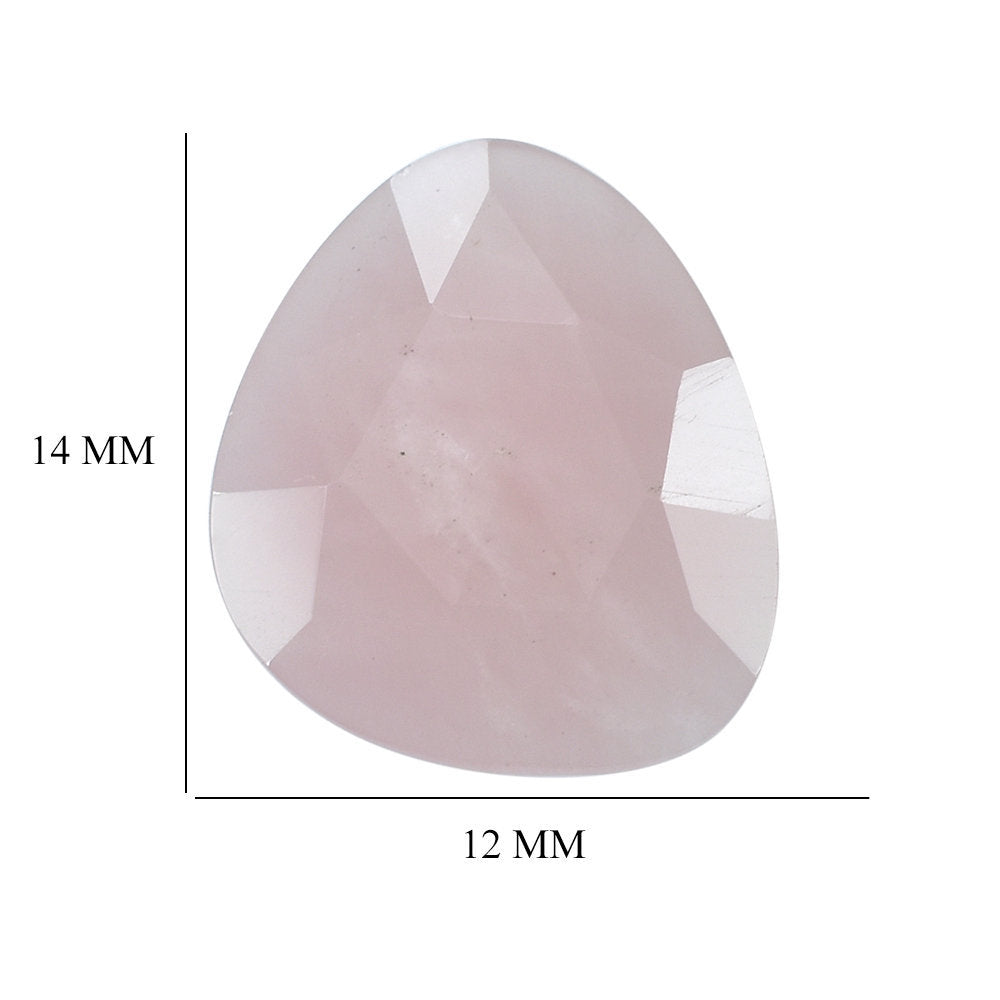 GUAVA QUARTZ ROSE CUT BRIOLETTE IRREGULAR TRILLION 14X12MM 4.05 Cts.