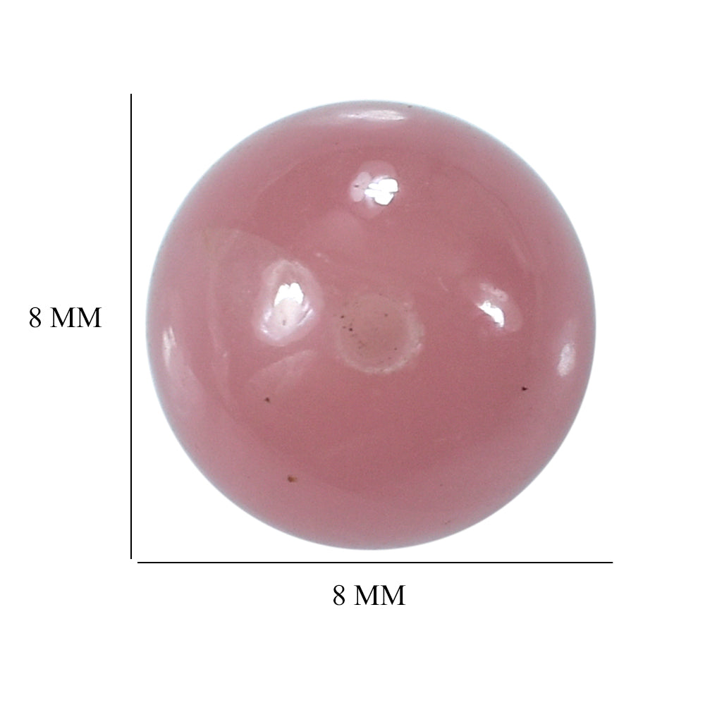 GUAVA QUARTZ PLAIN BALLS (HALF DRILL) 8MM 3.81 Cts.