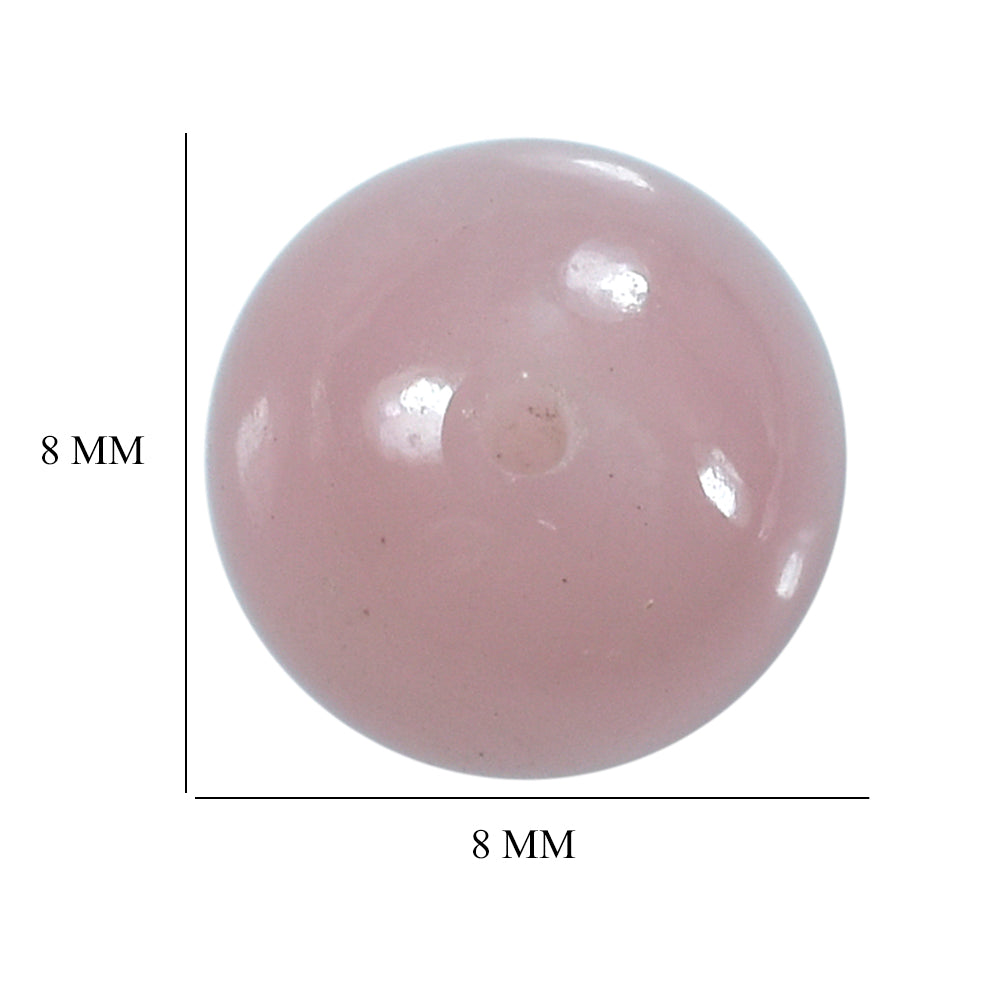 GUAVA QUARTZ PLAIN BALLS (HALF DRILL) 8MM 3.91 Cts.