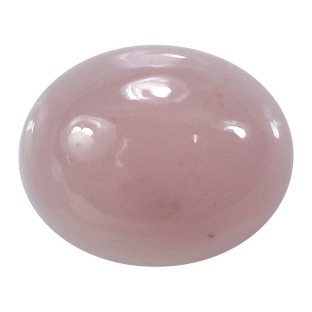 GUAVA QUARTZ OVAL CAB WITH FROSTED DOMED BOTTOM 10X8MM 3.69 Cts.