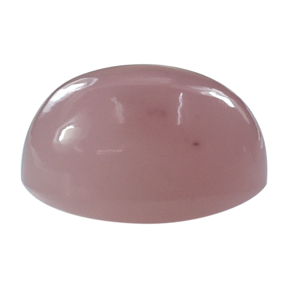 GUAVA QUARTZ OVAL CAB WITH FROSTED DOMED BOTTOM 10X8MM 3.69 Cts.
