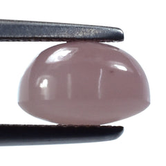 GUAVA QUARTZ OVAL CAB WITH FROSTED DOMED BOTTOM 10X8MM 3.69 Cts.