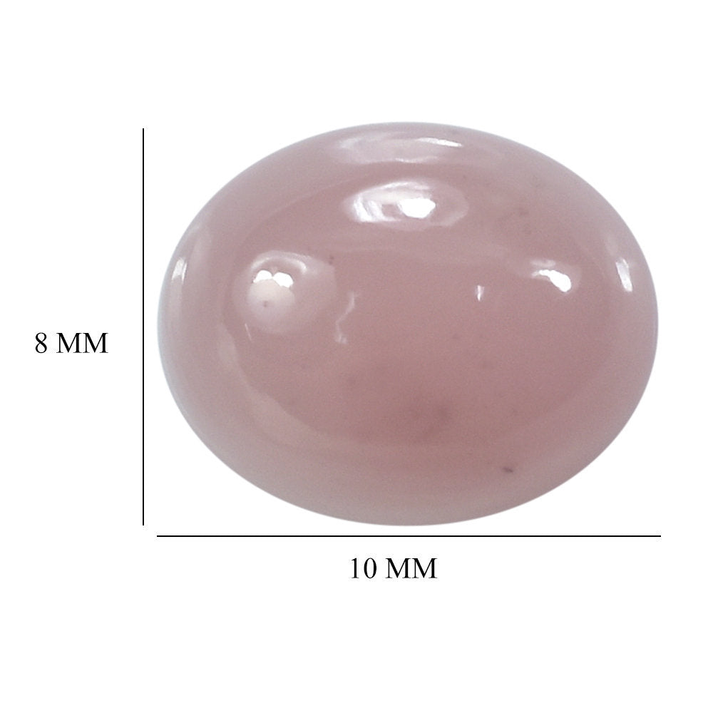 GUAVA QUARTZ OVAL CAB WITH FROSTED DOMED BOTTOM 10X8MM 3.69 Cts.