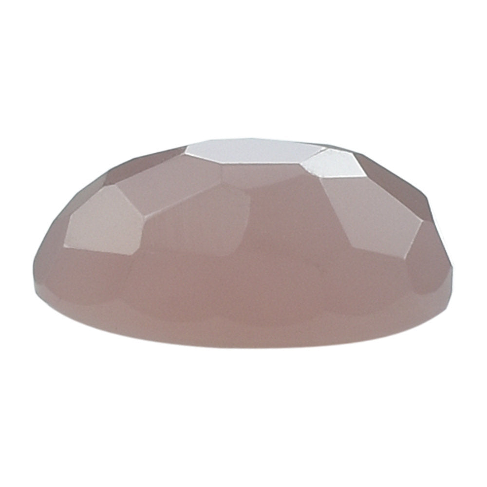 GUAVA QUARTZ IRREGULAR FACETED OVAL CAB 10X8 MM 2.42 Cts.