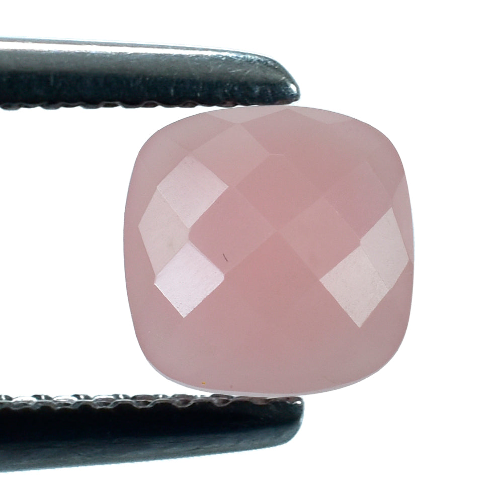 GUAVA QUARTZ BUFFTOP CHECKER CUSHION 12MM 6.04 Cts.