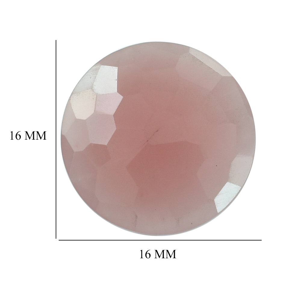 GUAVA QUARTZ IRREGULAR BRIOLETTE ROUND 16MM 7.09 Cts.