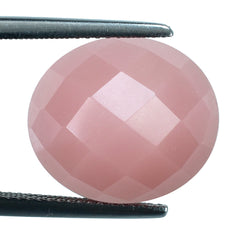 GUAVA QUARTZ CHECKER OVAL CAB 16X14MM 10.75 Cts.