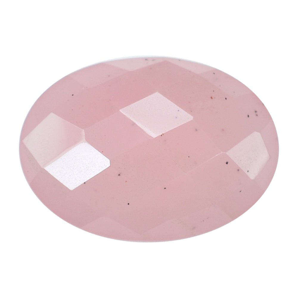 GUAVA QUARTZ BUFFTOP CHECKER BACK OVAL 14X10MM 5.66 Cts.