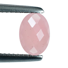 GUAVA QUARTZ BUFFTOP CHECKER BACK OVAL 14X10MM 5.66 Cts.
