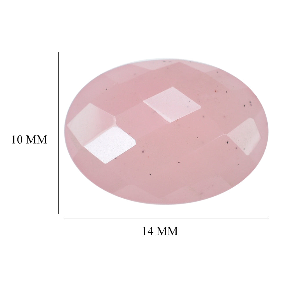 GUAVA QUARTZ BUFFTOP CHECKER BACK OVAL 14X10MM 5.66 Cts.