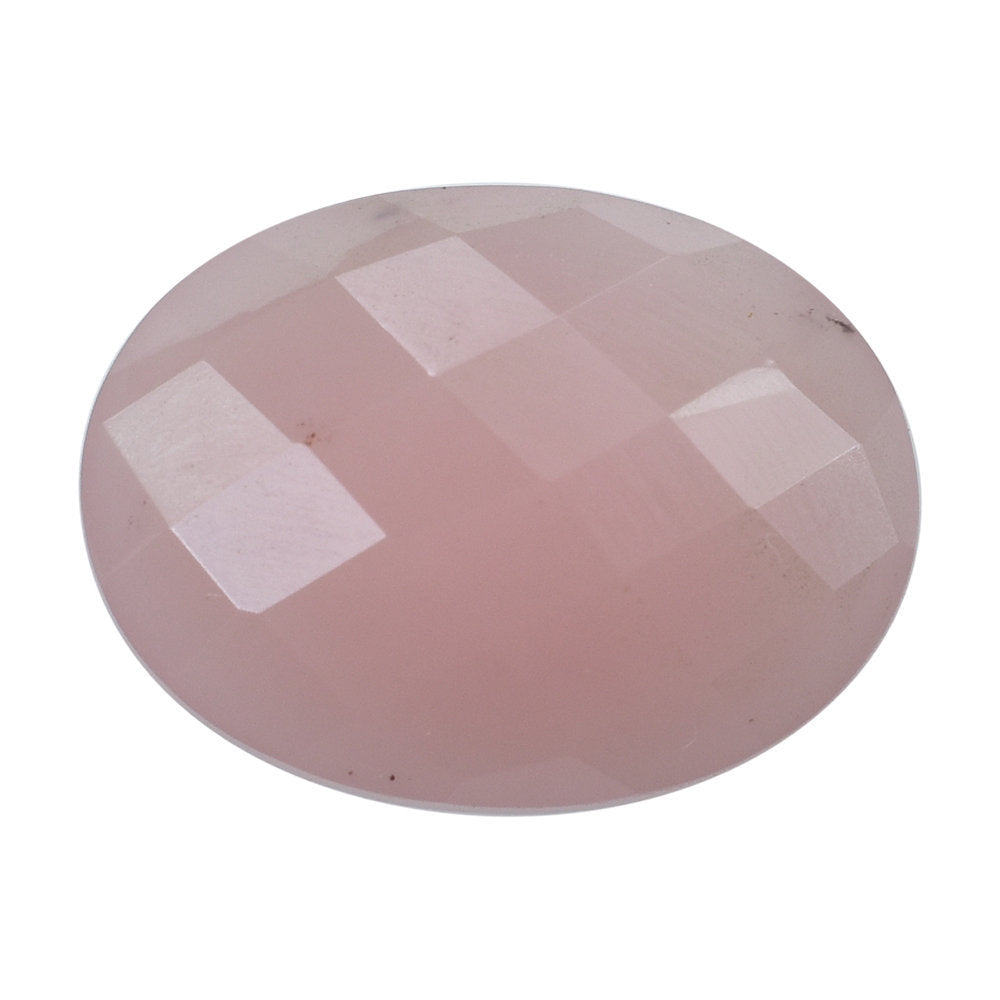 GUAVA QUARTZ OVAL BUFFTOP CHECKER BACK 16X12MM 7.53 Cts.