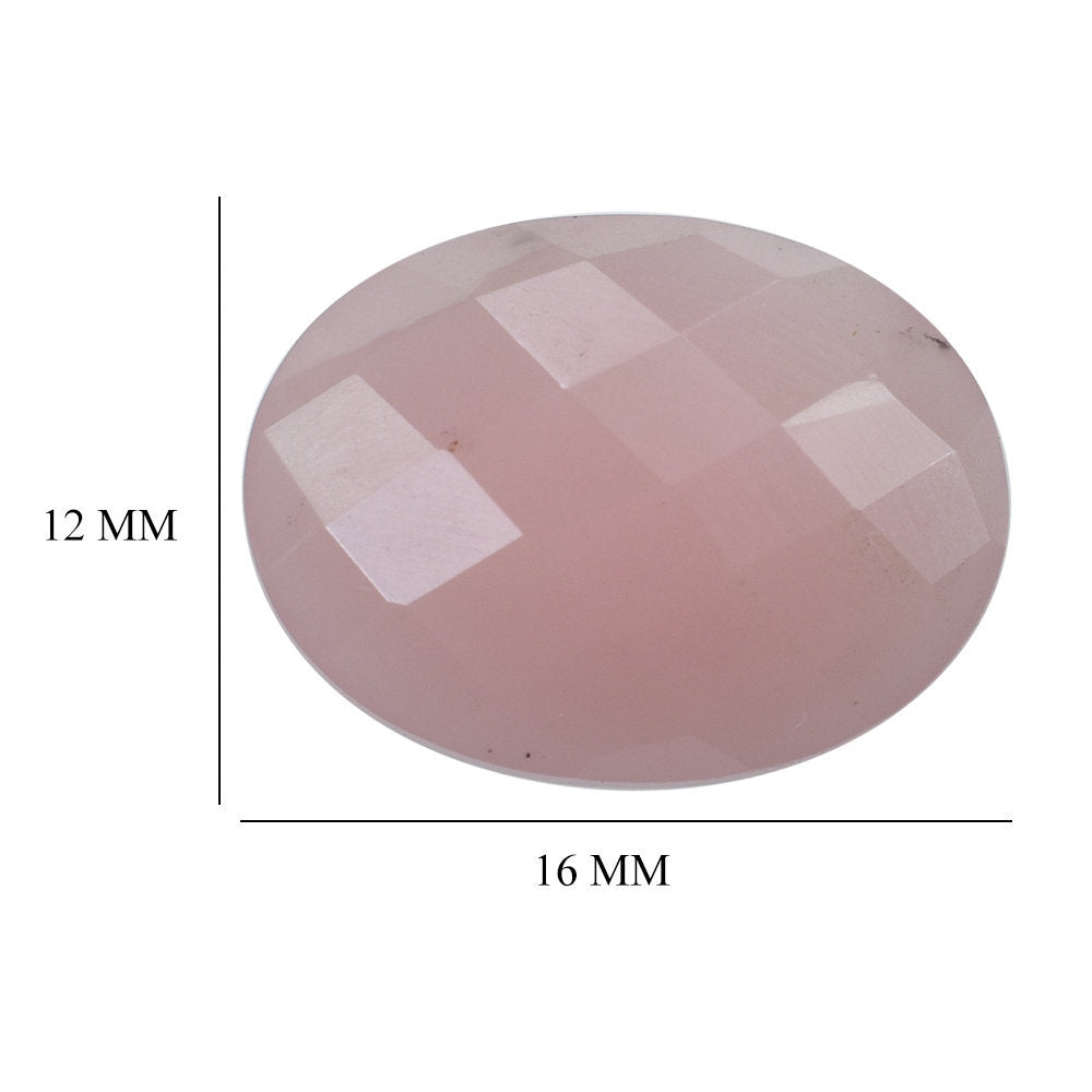 GUAVA QUARTZ OVAL BUFFTOP CHECKER BACK 16X12MM 7.53 Cts.