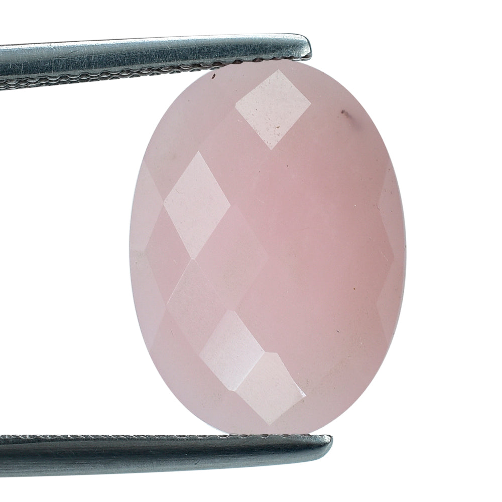 GUAVA QUARTZ OVAL BUFFTOP & CHECKER BACK 18X13MM 10.55 Cts.