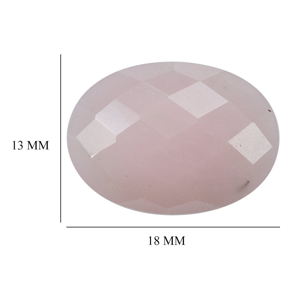 GUAVA QUARTZ OVAL BUFFTOP & CHECKER BACK 18X13MM 10.55 Cts.