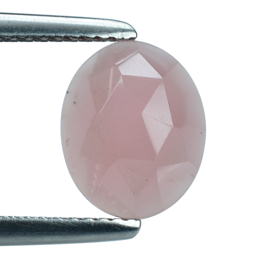 GUAVA QUARTZ ROSE CUT OVAL CAB 10X8MM 2.35 Cts.