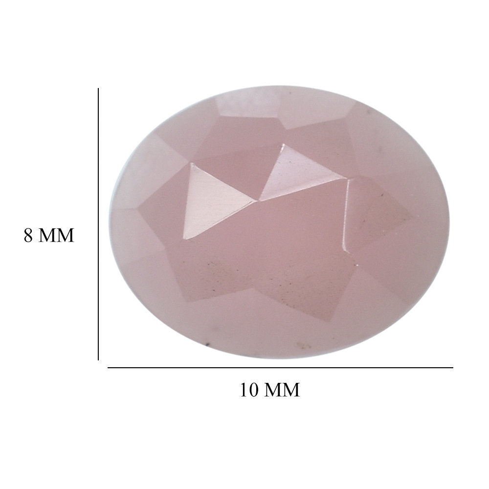 GUAVA QUARTZ ROSE CUT OVAL CAB 10X8MM 2.35 Cts.