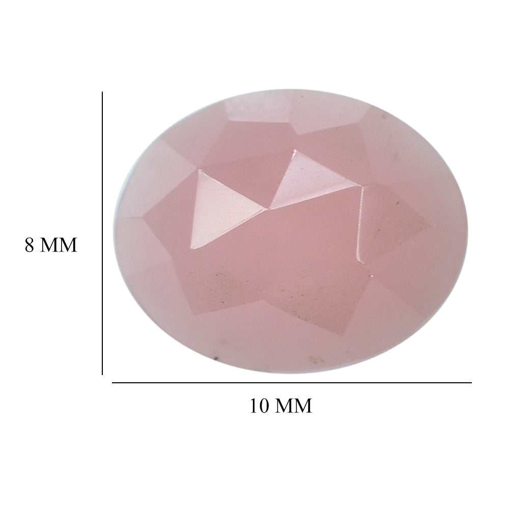 GUAVA QUARTZ ROSE CUT OVAL CAB 10X8MM 2.35 Cts.