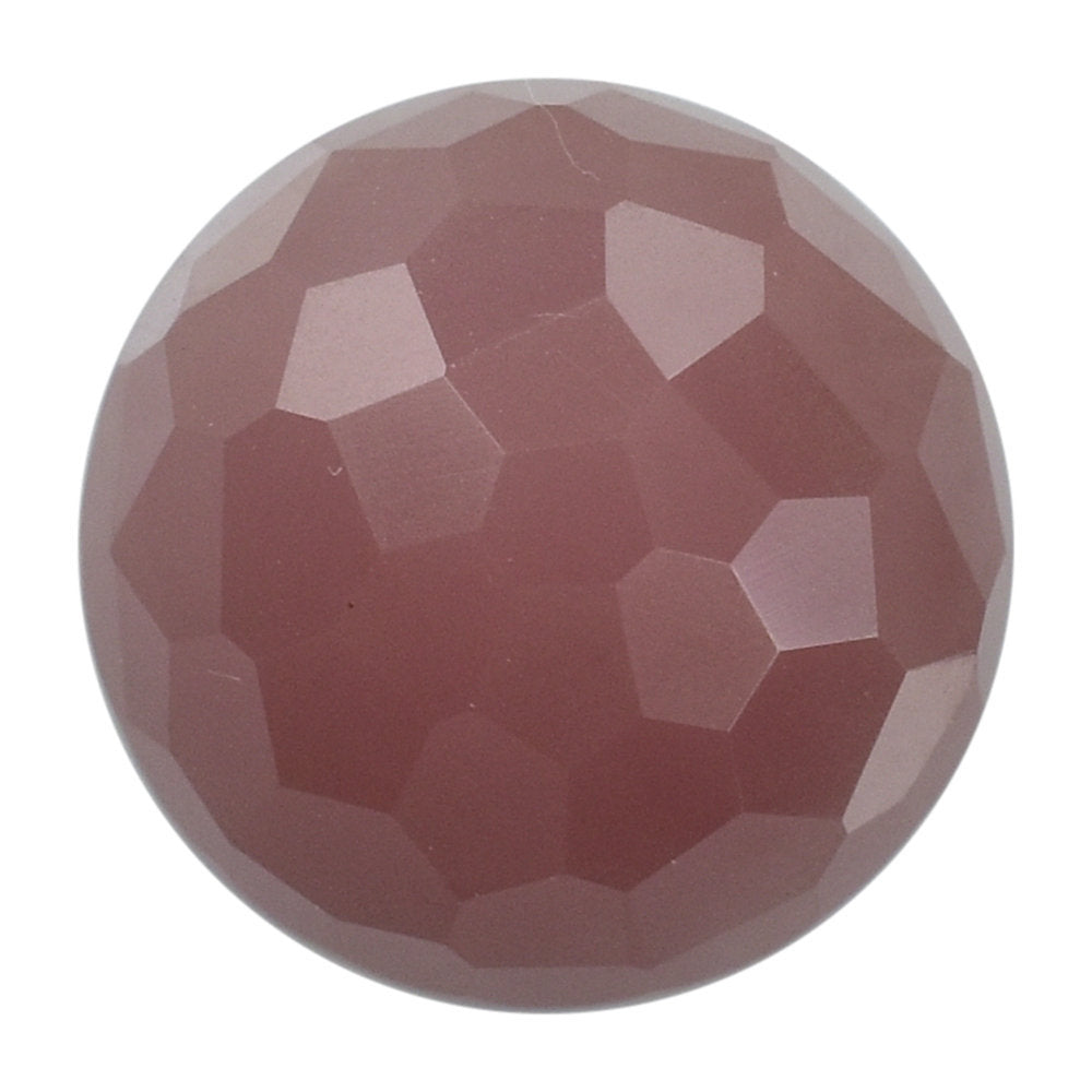 GUAVA QUARTZ IRREGULAR CUT ROUND CAB 14MM 10.12 Cts.