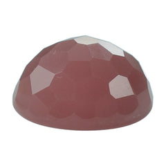 GUAVA QUARTZ IRREGULAR CUT ROUND CAB 14MM 10.12 Cts.