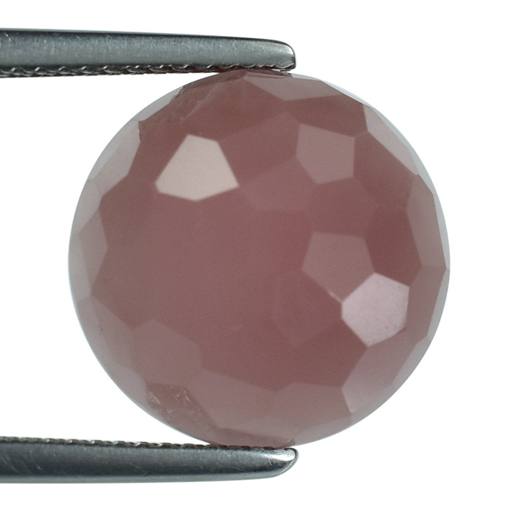 GUAVA QUARTZ IRREGULAR CUT ROUND CAB 14MM 10.12 Cts.