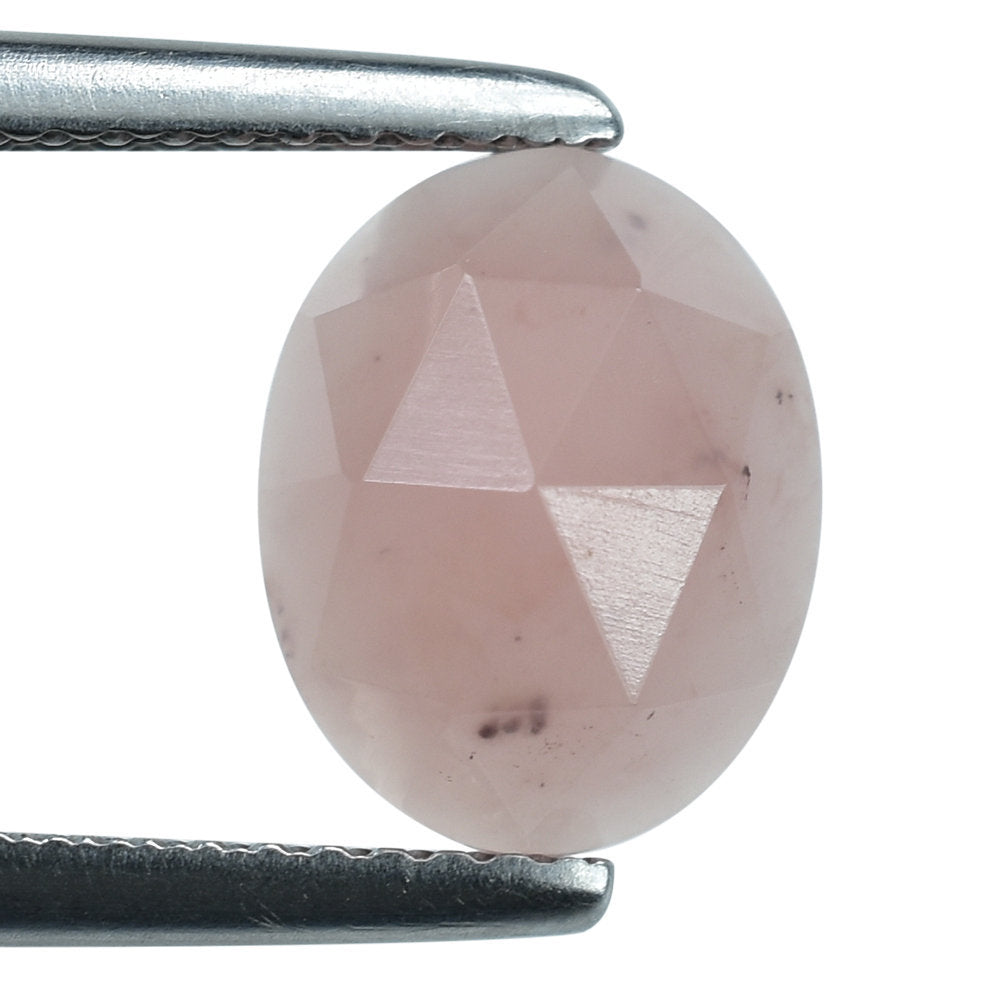 GUAVA QUARTZ ROSE CUT OVAL CAB 10X8MM 2.38 Cts.