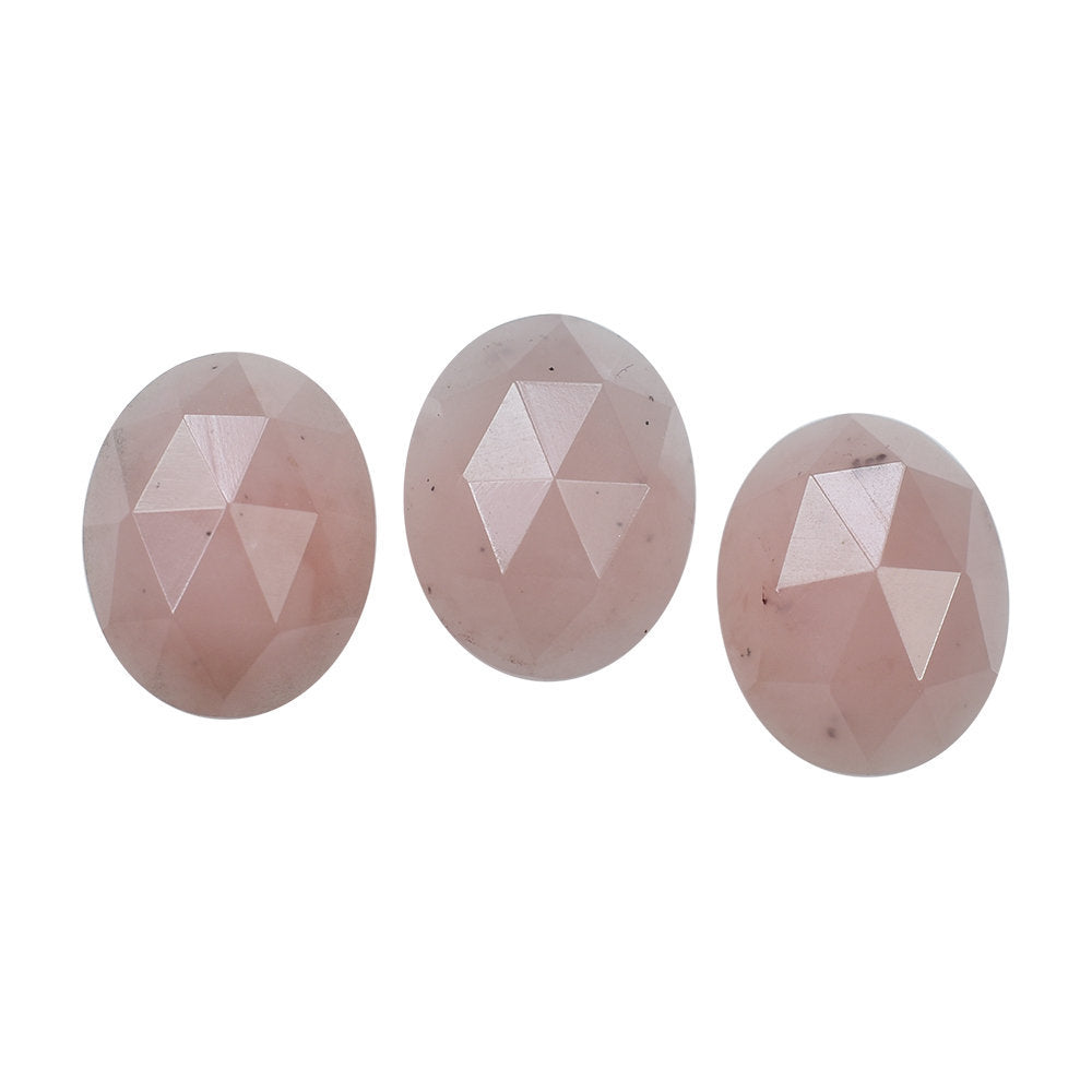 GUAVA QUARTZ ROSE CUT OVAL CAB 10X8MM 2.38 Cts.