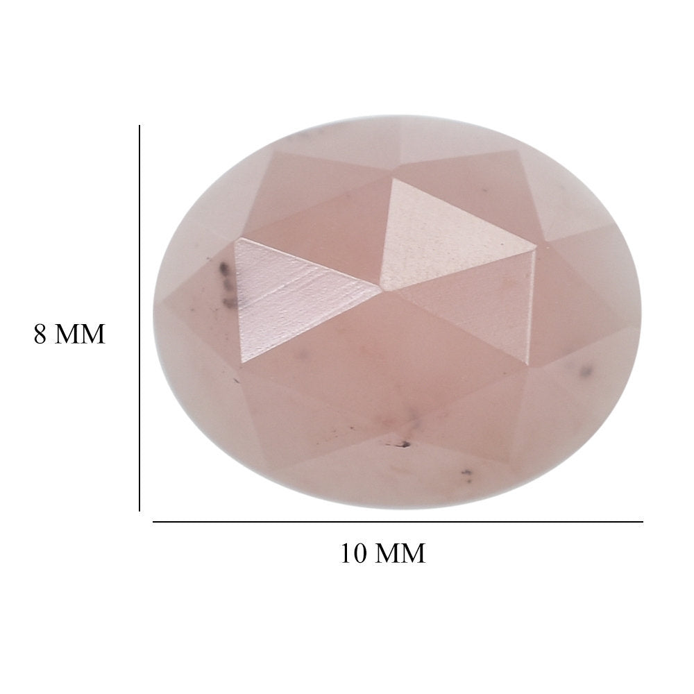 GUAVA QUARTZ ROSE CUT OVAL CAB 10X8MM 2.38 Cts.