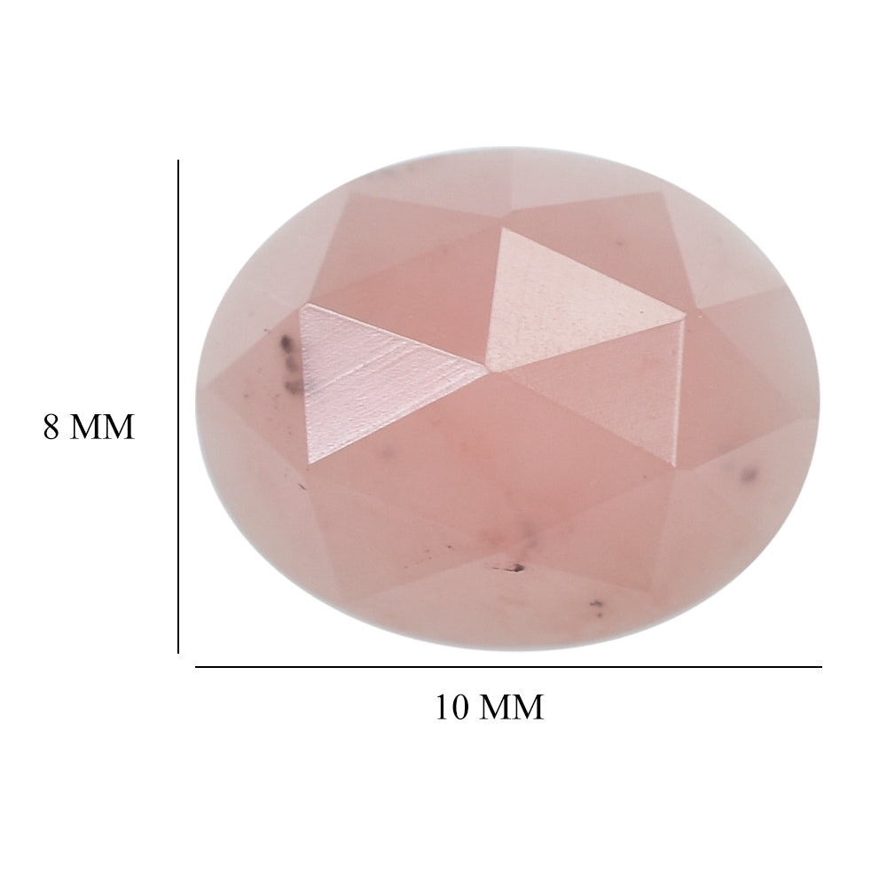 GUAVA QUARTZ ROSE CUT OVAL CAB 10X8MM 2.38 Cts.