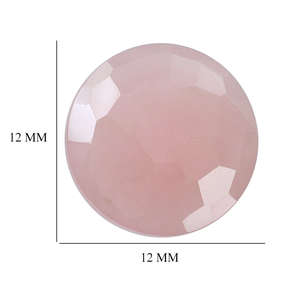 GUAVA QUARTZ IRREGULAR CUT BRIOLETTE ROUND 12MM 4.01 Cts.