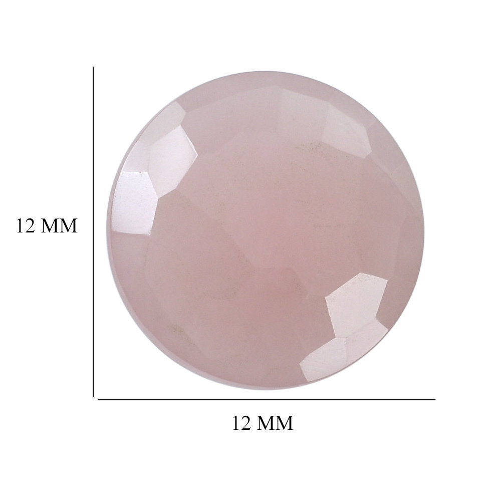 GUAVA QUARTZ IRREGULAR CUT BRIOLETTE ROUND 12MM 4.01 Cts.