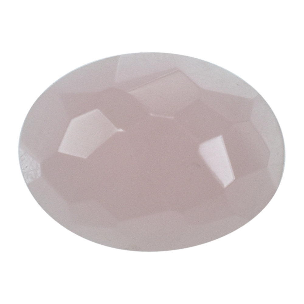 GUAVA QUARTZ IRREGULAR FACETED OVAL CAB 8X6MM 1.06 Cts.