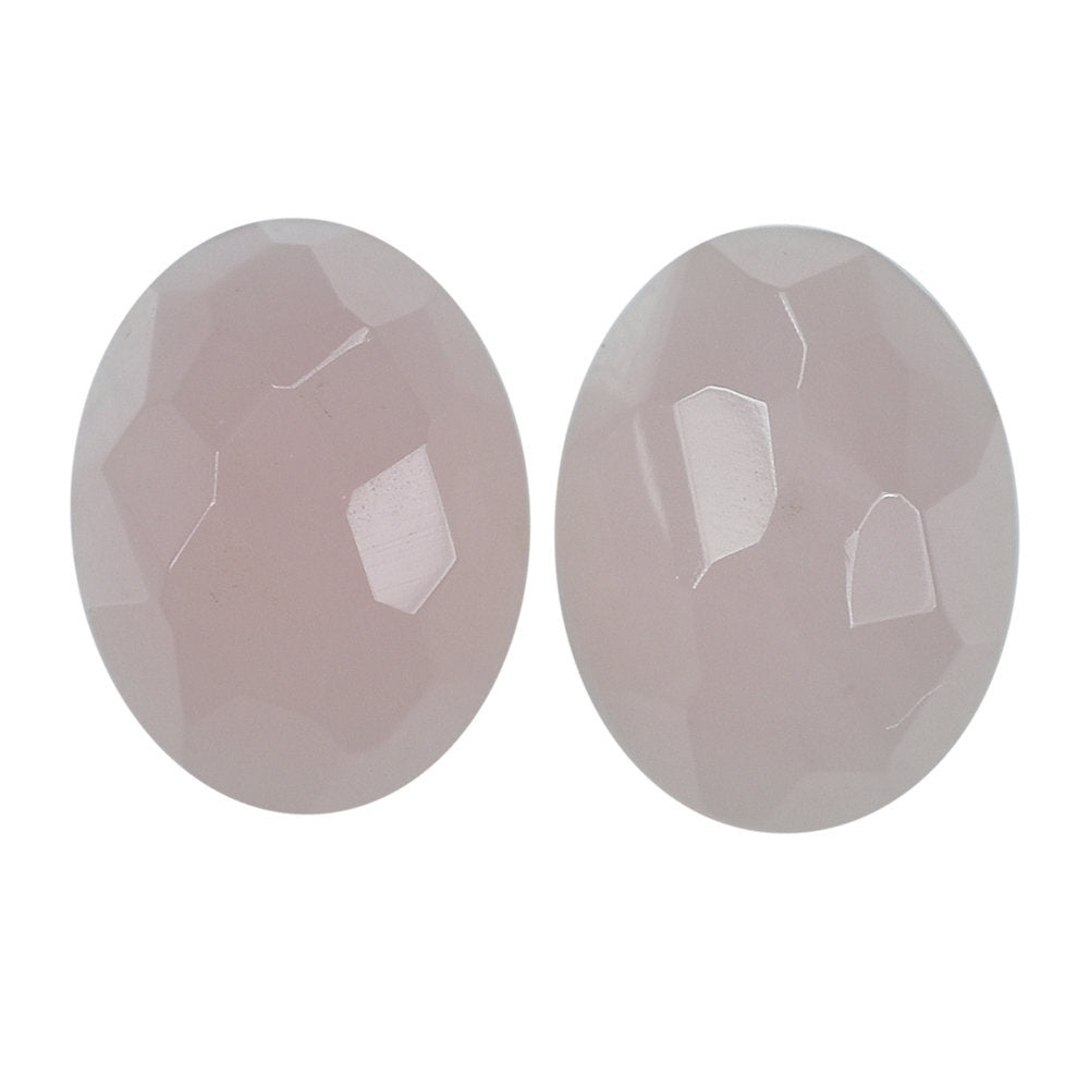 GUAVA QUARTZ IRREGULAR FACETED OVAL CAB 8X6MM 1.06 Cts.