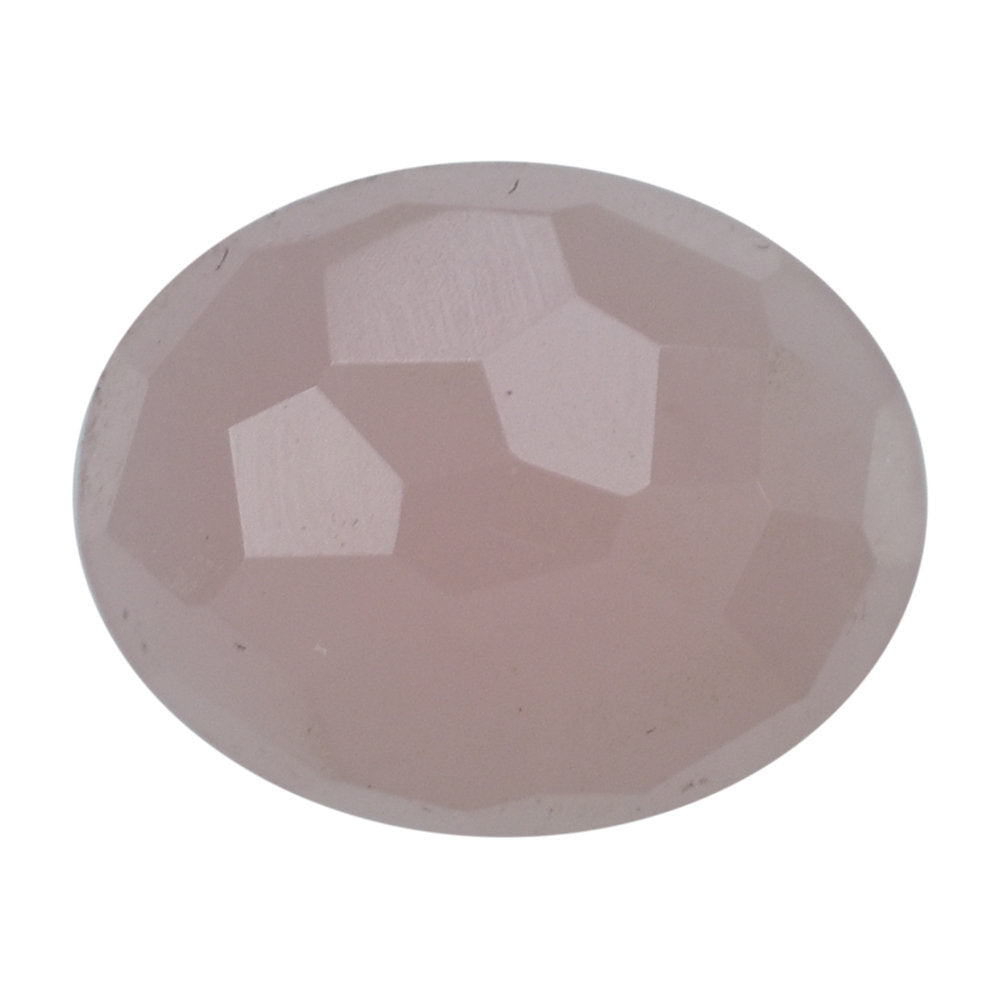 GUAVA QUARTZ IRREGULAR FACETED OVAL CAB 10X8MM 2.39 Cts.