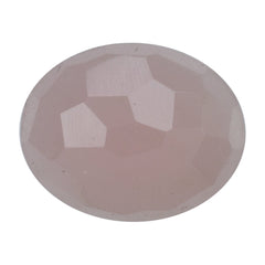 GUAVA QUARTZ IRREGULAR FACETED OVAL CAB 10X8MM 2.39 Cts.