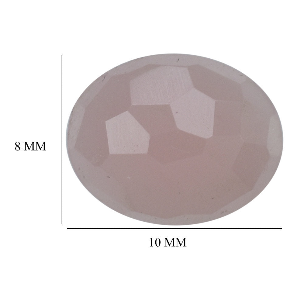 GUAVA QUARTZ IRREGULAR FACETED OVAL CAB 10X8MM 2.39 Cts.