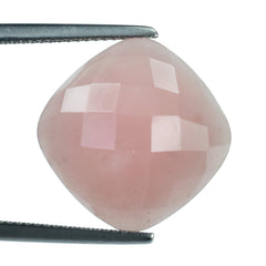 GUAVA QUARTZ CHECKER CUSHION CAB 16MM 12.35 Cts.