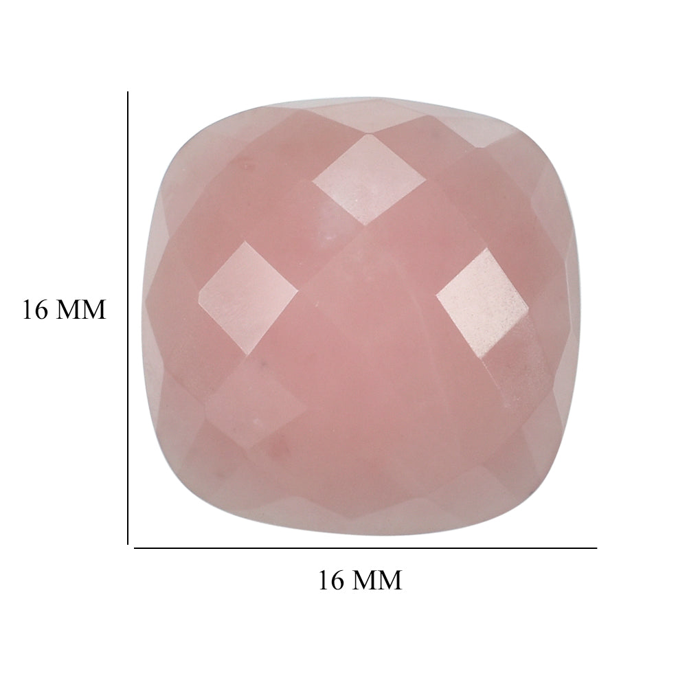 GUAVA QUARTZ CHECKER CUSHION CAB 16MM 12.35 Cts.