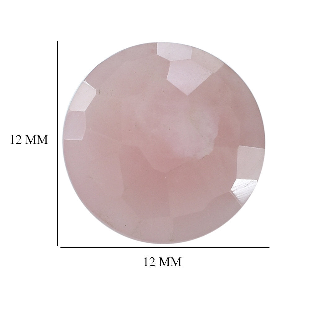 GUAVA QUARTZ IRREGULAR CUT BRIOLETTE ROUND 12 MM 3.98 Cts.