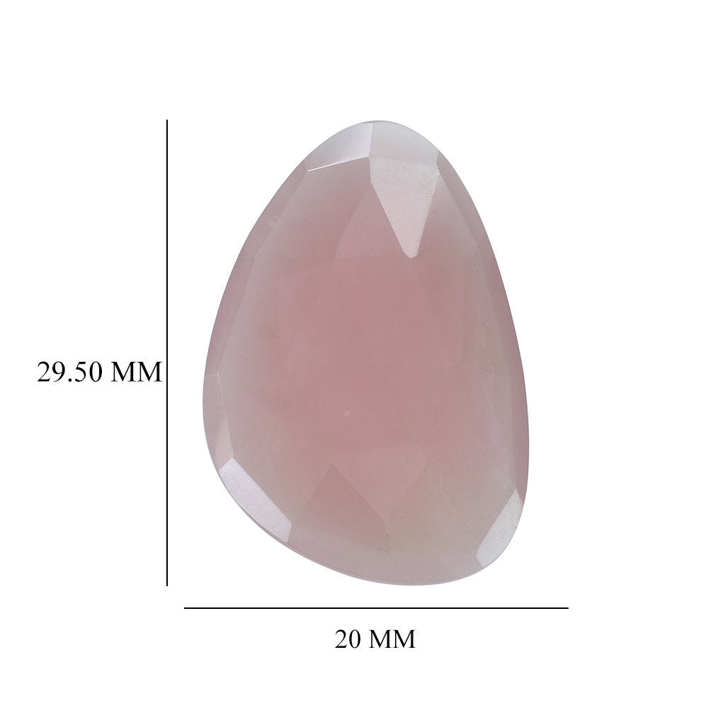 GUAVA QUARTZ ROSE CUT BRIOLETTE IRREGULAR PEAR 29.50X20MM 16.46 Cts.