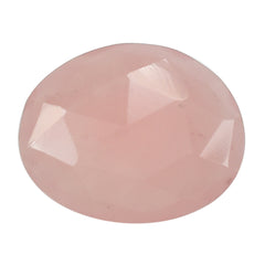 GUAVA QUARTZ ROSE CUT IRREGULAR OVAL 10X8MM 1.73 Cts.