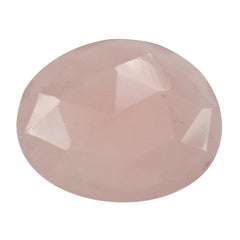 GUAVA QUARTZ ROSE CUT IRREGULAR OVAL 10X8MM 1.73 Cts.