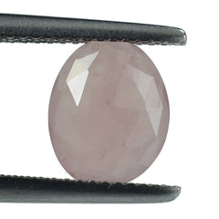 GUAVA QUARTZ ROSE CUT IRREGULAR OVAL 10X8MM 1.73 Cts.