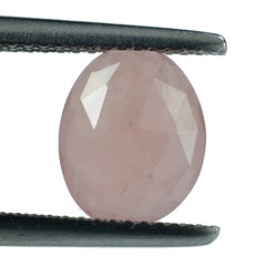 GUAVA QUARTZ ROSE CUT IRREGULAR OVAL 10X8MM 1.73 Cts.