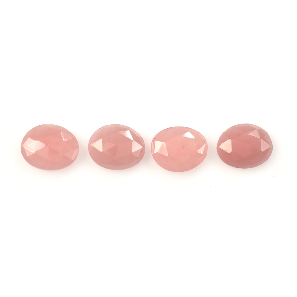 GUAVA QUARTZ ROSE CUT IRREGULAR OVAL 10X8MM 1.73 Cts.