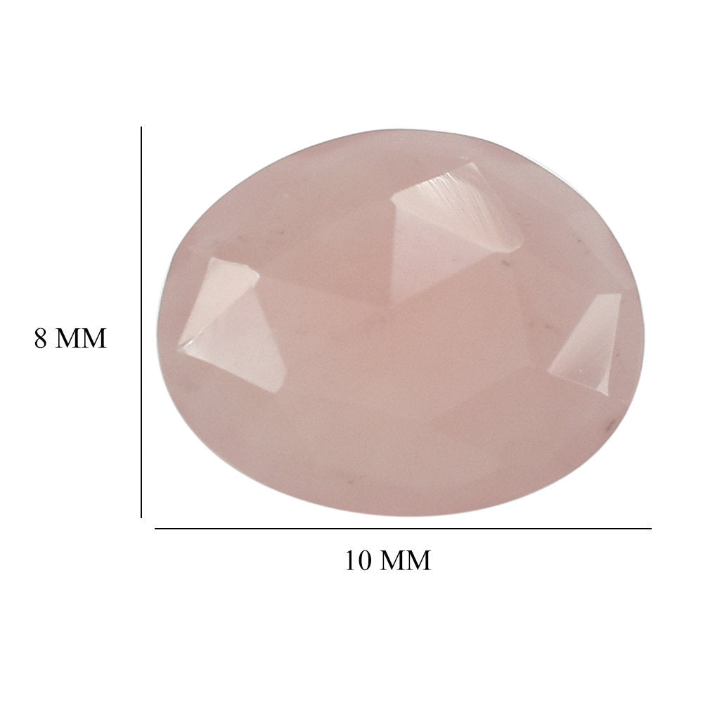 GUAVA QUARTZ ROSE CUT IRREGULAR OVAL 10X8MM 1.73 Cts.