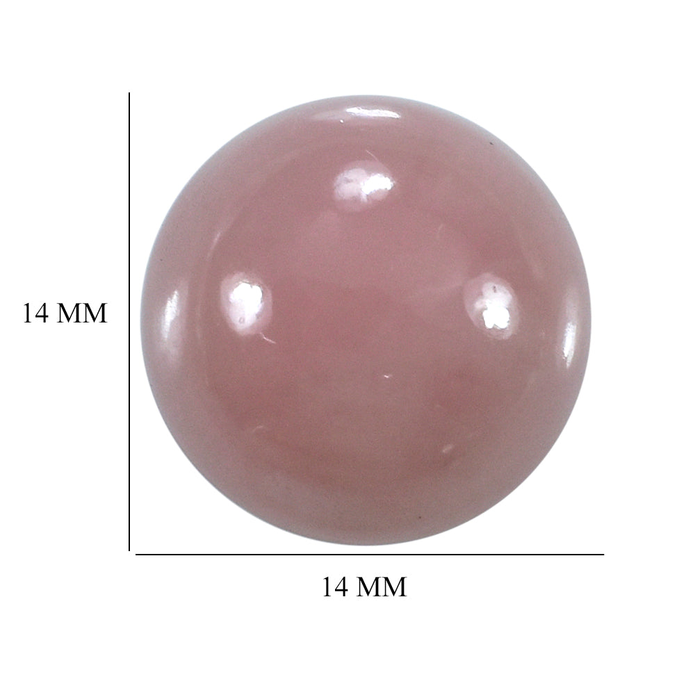 GUAVA QUARTZ PLAIN ROUND CAB 14MM 10.15 Cts.