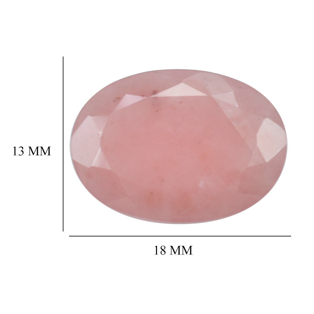 GUAVA QUARTZ BOTH SIDE TABLE CUT OVAL 18X13MM 8.27 Cts.