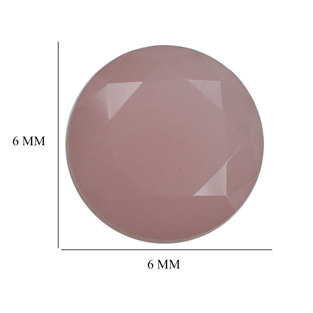 GUAVA QUARTZ BOTH SIDE TABLE CUT ROUND 6MM (MEDIUM/CLEAN) 0.80 Cts.